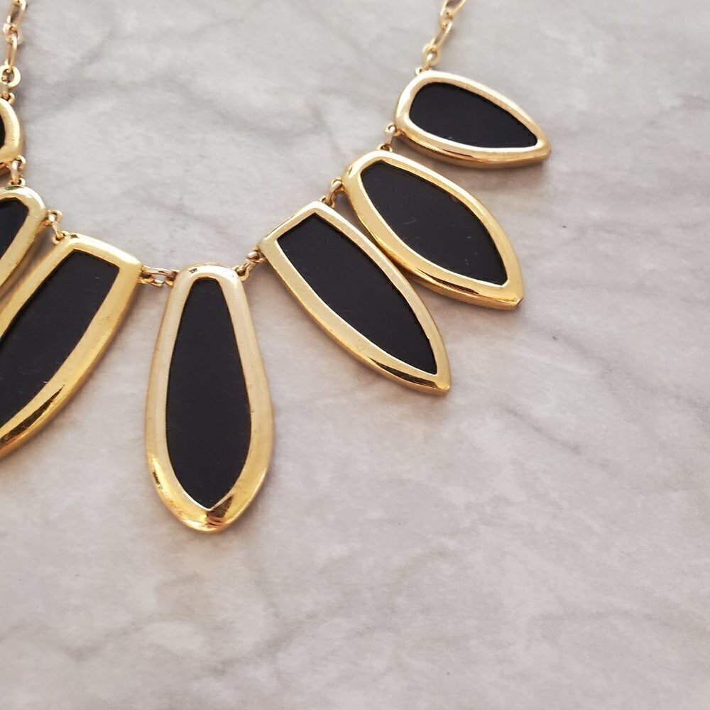 ✨ Stella and Dot Allegra Black Enamel Rhinestone Crystal Pave Statement ✨ - Picture 14 of 16